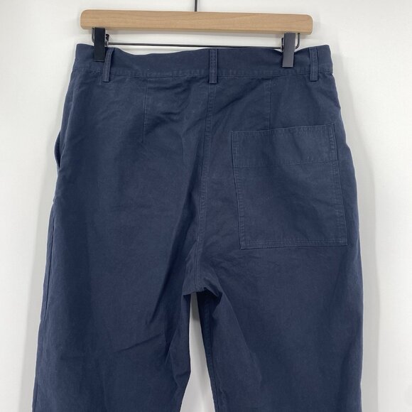 COS Size 8 Navy Blue Ultra High Waisted Button Fly Pants Cropped Ankle Length - Picture 12 of 14